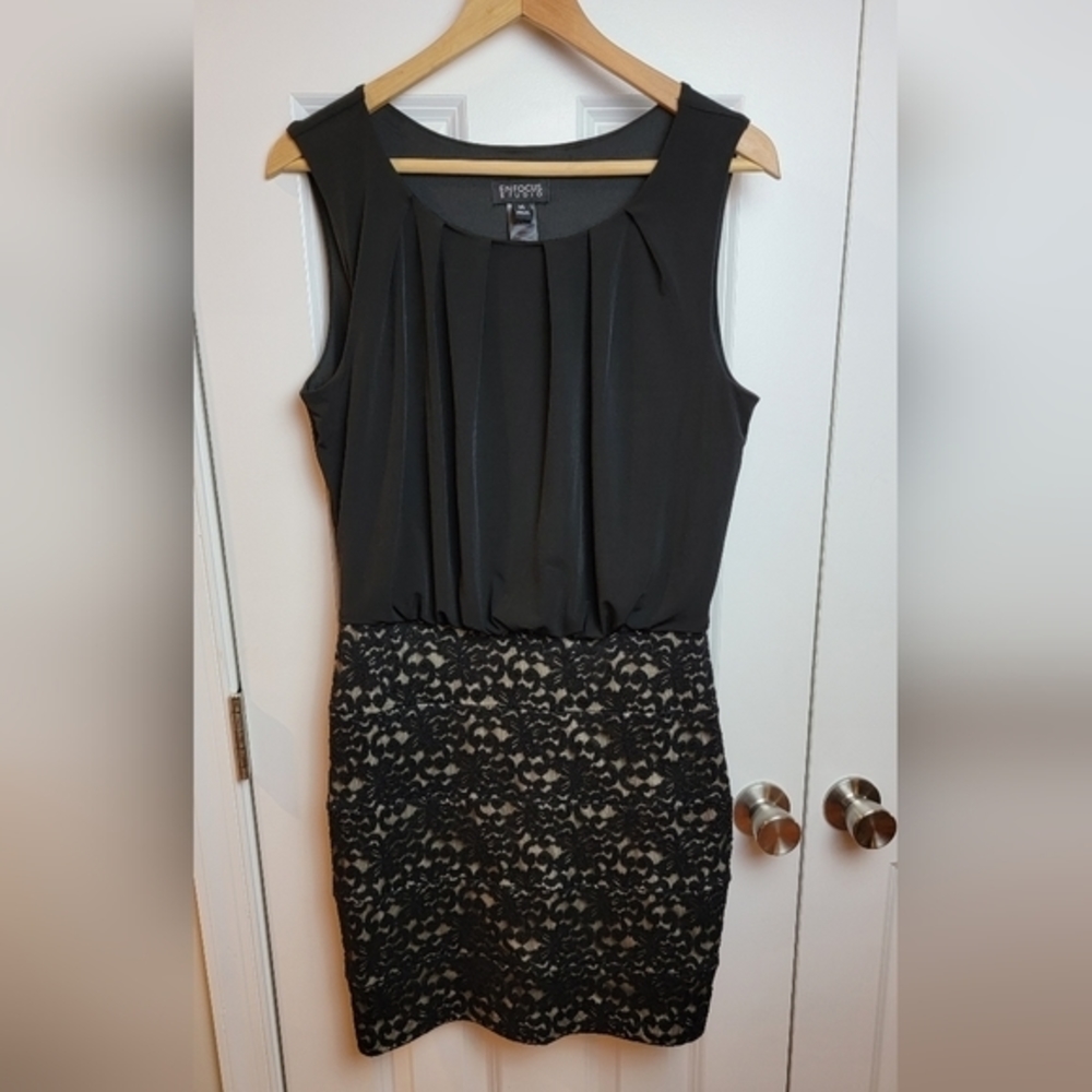 EnFocus Studio‎ Ladies Black Nude Mini Sleeveless Dress Women's Size 14 EUC